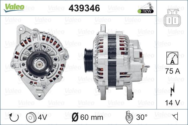 Valeo 439346 - Alternator autospares.lv