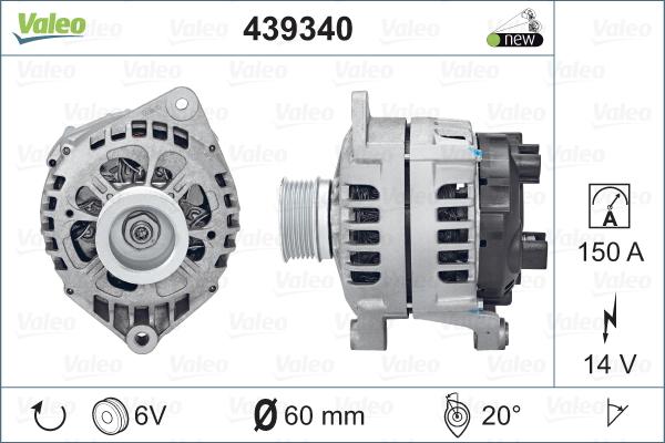 Valeo 439340 - Alternator autospares.lv