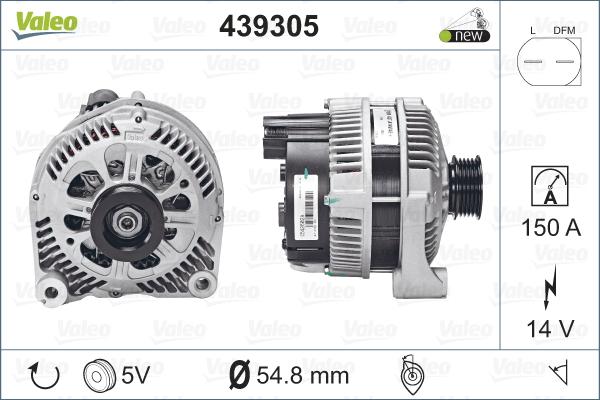 Valeo 439305 - Alternator autospares.lv