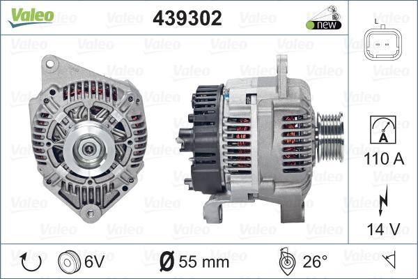 Valeo 439302 - Alternator autospares.lv