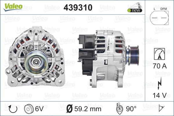 Valeo 439310 - Alternator autospares.lv