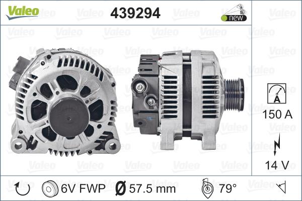 Valeo 439294 - Alternator autospares.lv