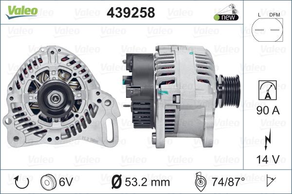 Valeo 439258 - Alternator autospares.lv