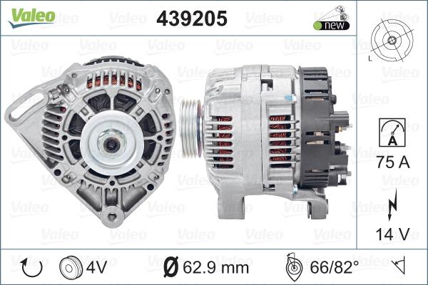 Valeo 439205 - Alternator autospares.lv