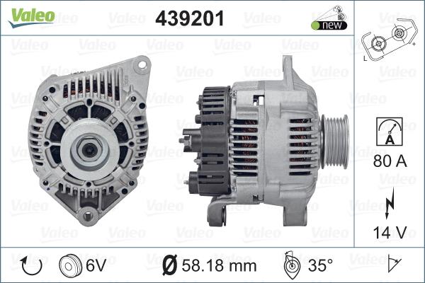 Valeo 439201 - Alternator autospares.lv