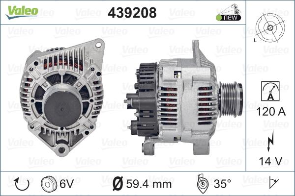 Valeo 439208 - Alternator autospares.lv