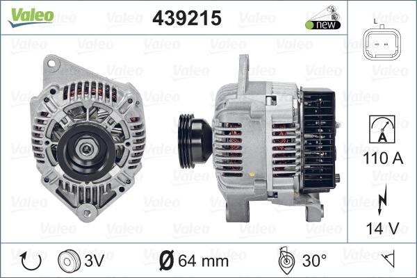 Valeo 439215 - Alternator autospares.lv