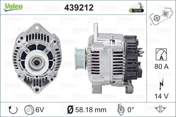 Valeo 439212 - Alternator autospares.lv