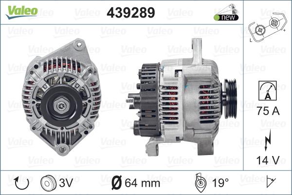 Valeo 439289 - Alternator autospares.lv