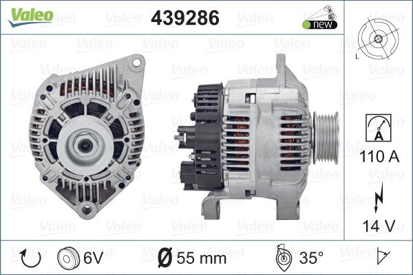 Valeo 439286 - Alternator autospares.lv