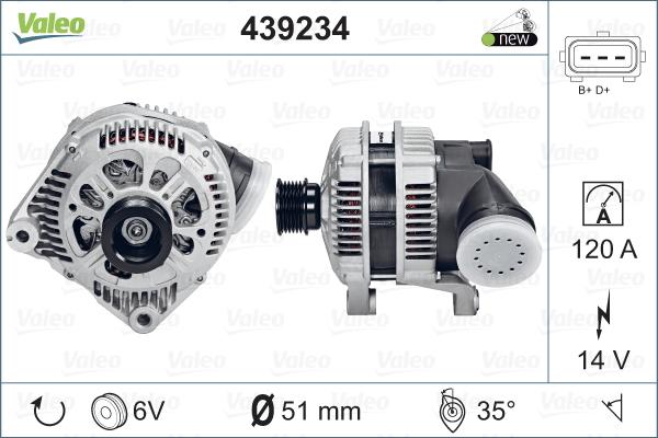 Valeo 439234 - Alternator autospares.lv