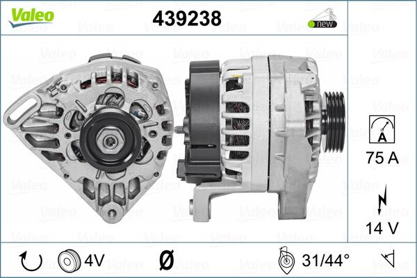 Valeo 439238 - Alternator autospares.lv