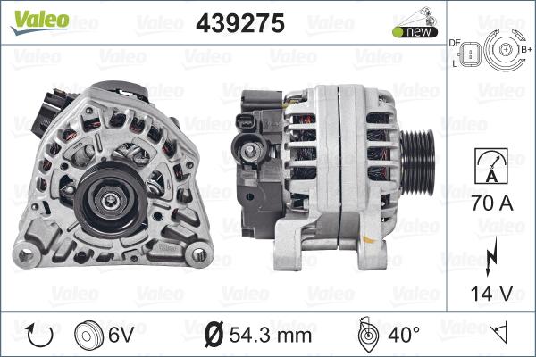 Valeo 439275 - Alternator autospares.lv