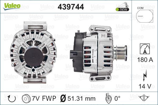 Valeo 439744 - Alternator autospares.lv