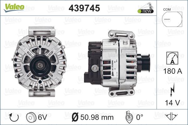 Valeo 439745 - Alternator autospares.lv