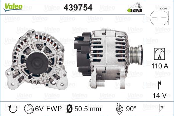 Valeo 439754 - Alternator autospares.lv