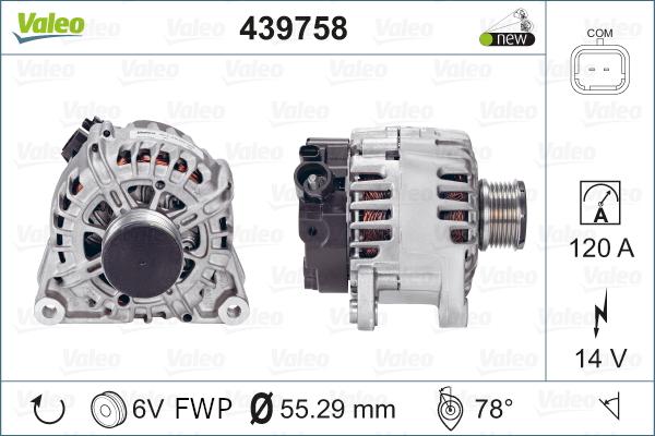 Valeo 439758 - Alternator autospares.lv