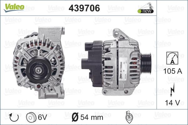 Valeo 439706 - Alternator autospares.lv