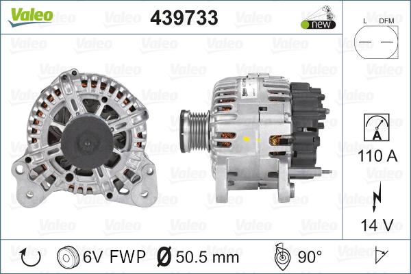 Valeo 439733 - Alternator autospares.lv