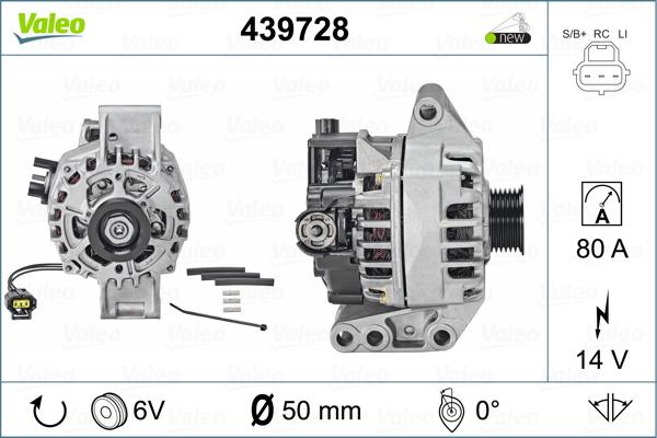 Valeo 439728 - Alternator autospares.lv