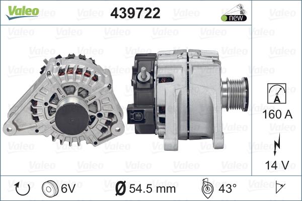 Valeo 439722 - Alternator autospares.lv