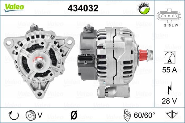 Valeo 434032 - Alternator autospares.lv