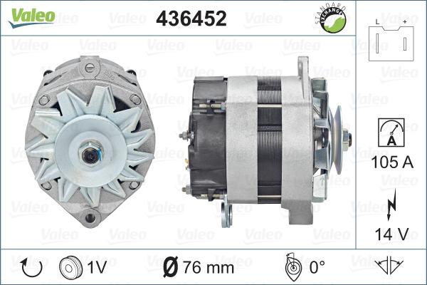 Valeo 436452 - Alternator autospares.lv