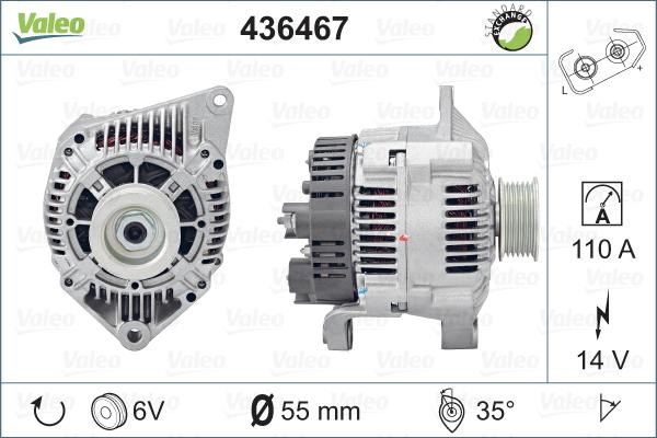 Valeo 436467 - Alternator autospares.lv