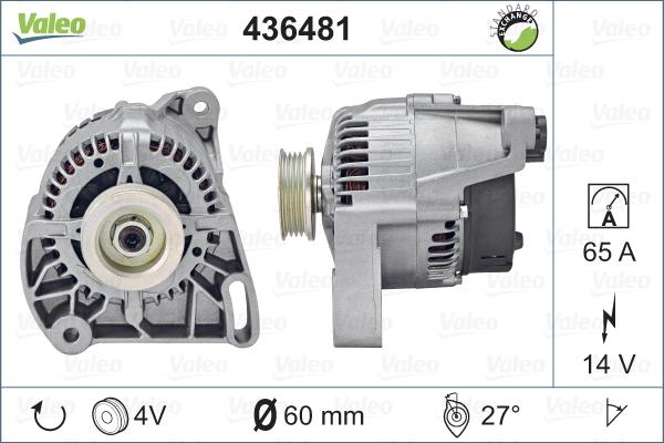 Valeo 436481 - Alternator autospares.lv