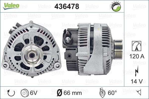 Valeo 436478 - Alternator autospares.lv