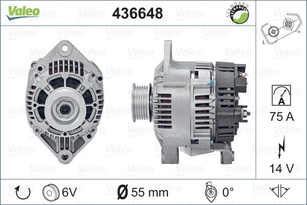 Valeo 436648 - Alternator autospares.lv