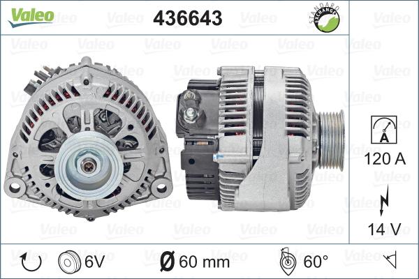 Valeo 436643 - Alternator autospares.lv