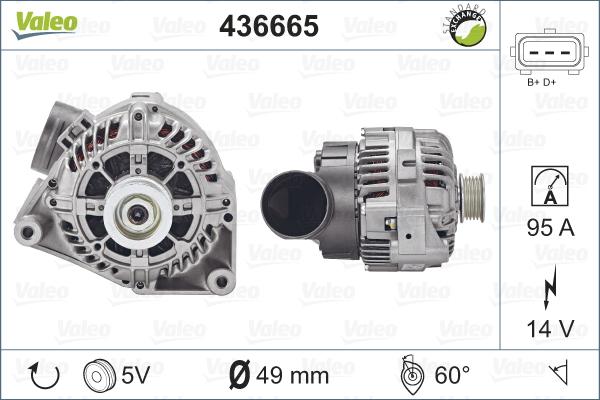 Valeo 436665 - Alternator autospares.lv