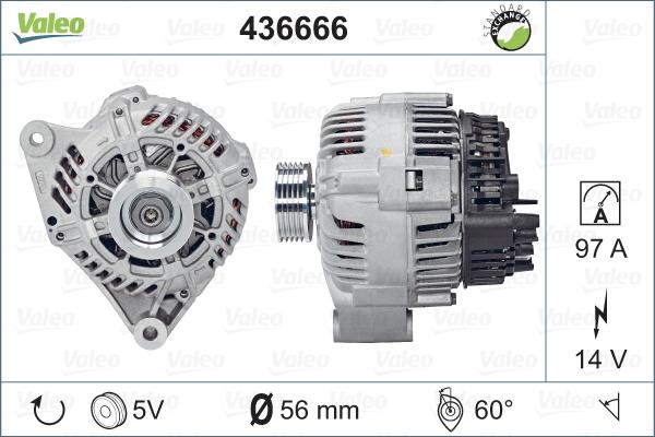 Valeo 436666 - Alternator autospares.lv