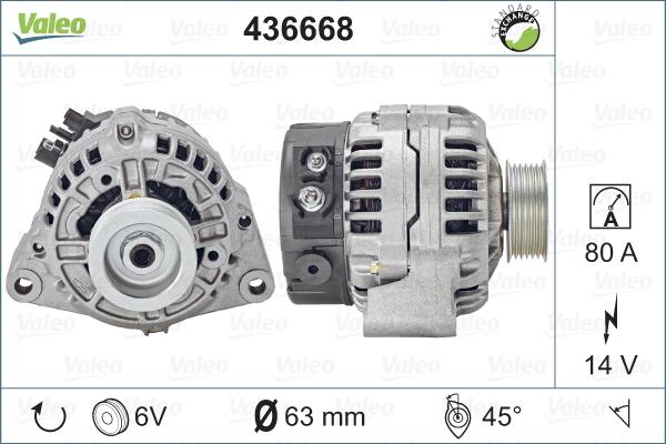 Valeo 436668 - Alternator autospares.lv