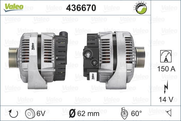 Valeo 436670 - Alternator autospares.lv