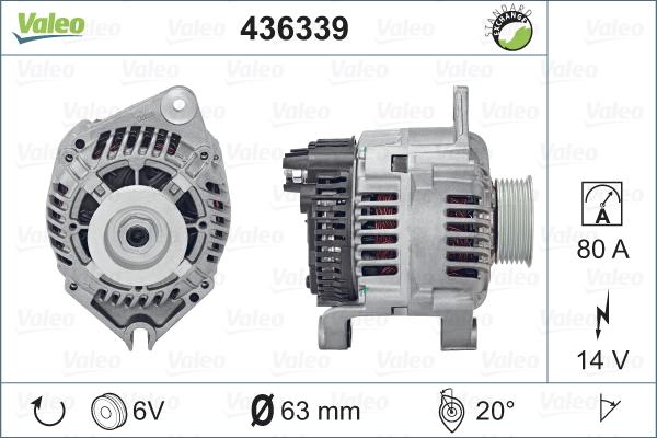 Valeo 436339 - Alternator autospares.lv