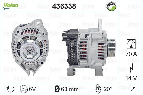 Valeo 436338 - Alternator autospares.lv