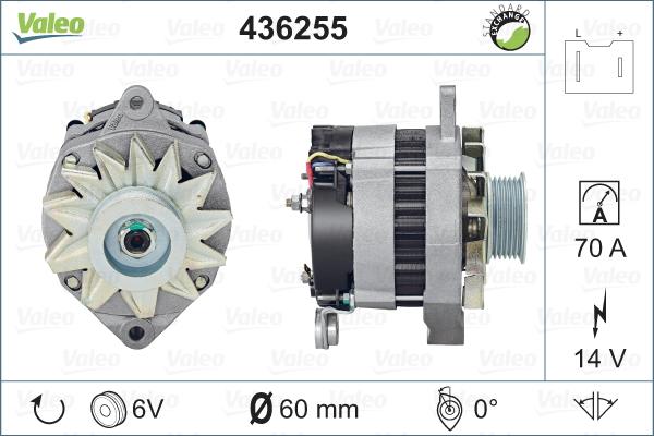 Valeo 436255 - Alternator autospares.lv