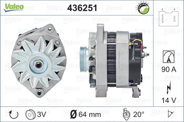 Valeo 436251 - Alternator autospares.lv