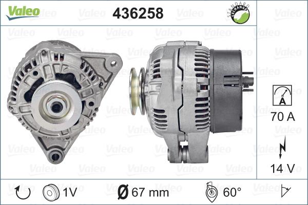 Valeo 436258 - Alternator autospares.lv