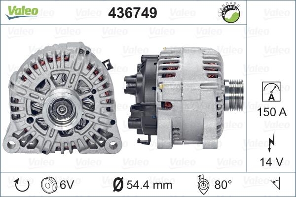 Valeo 436749 - Alternator autospares.lv