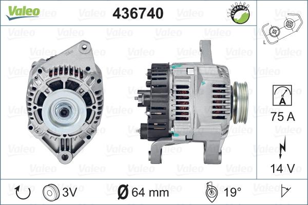 Valeo 436740 - Alternator autospares.lv