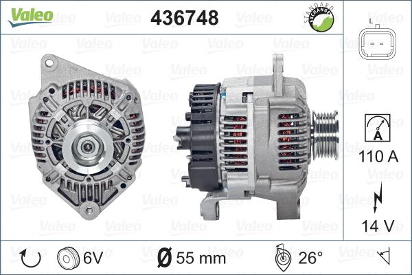 Valeo 436748 - Alternator autospares.lv