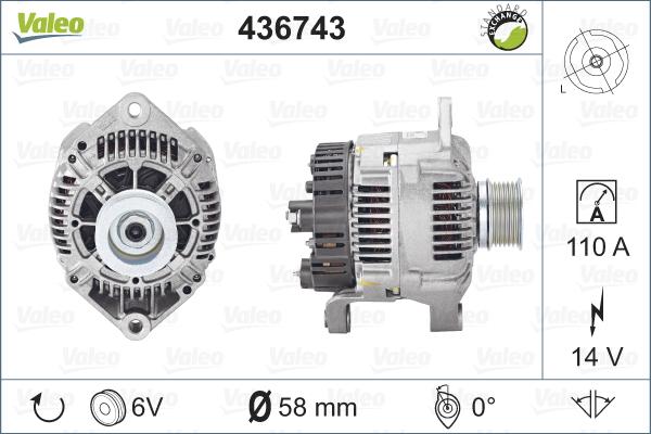 Valeo 436743 - Alternator autospares.lv