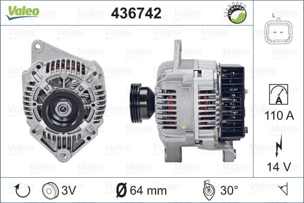 Valeo 436742 - Alternator autospares.lv