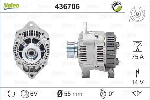 Valeo 436706 - Alternator autospares.lv