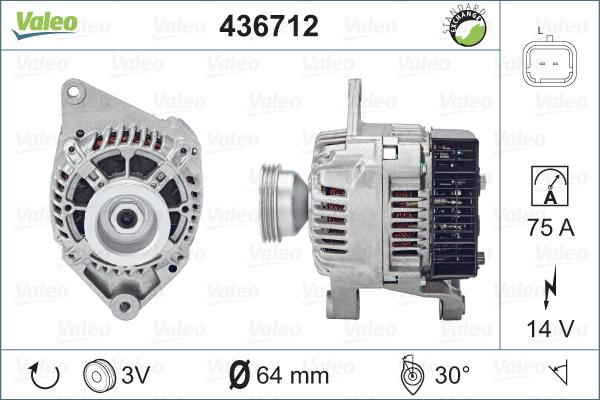 Valeo 436712 - Alternator autospares.lv