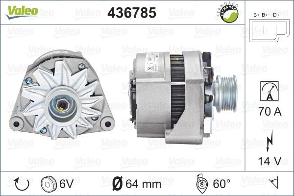 Valeo 436785 - Alternator autospares.lv