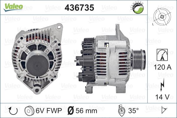 Valeo 436735 - Alternator autospares.lv